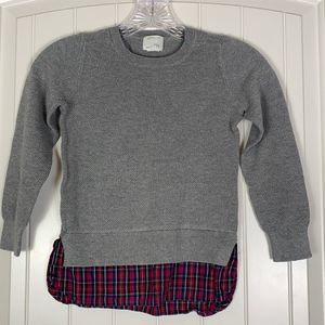 Crewcuts Grey/Tartan Plaid Holiday Top